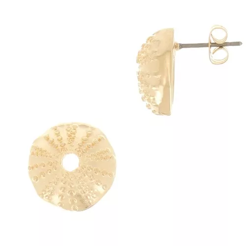 15mm Sea Urchin Earstuds - Fine Gold plated x2