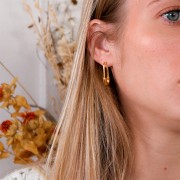 26x12mm Safety pin earstuds - Fine Gold plated x2