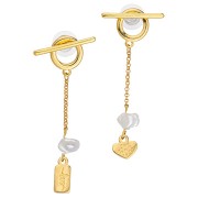 26.5x2.5mm Design EarStuds - Fine Gold plated x2