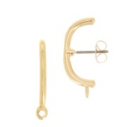 23x10mm earStuds with round bar and closed ring - Fine Gold plated x2|raw }}
