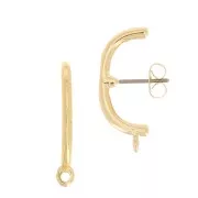 23x10mm earStuds with round bar and closed ring - Fine Gold plated x2