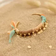 7.8x155mm Bracelet with balls - Gold Tone x1