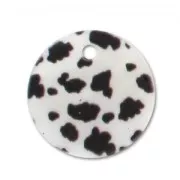 Mother-of-Pearl printed sequin 20mm Dalmatian x1