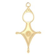 33x17mm Ethnic Tuareg style pendant - Fine Gold Plated x1