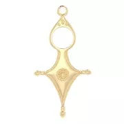 33x17mm Ethnic Tuareg style pendant - Fine Gold Plated x1