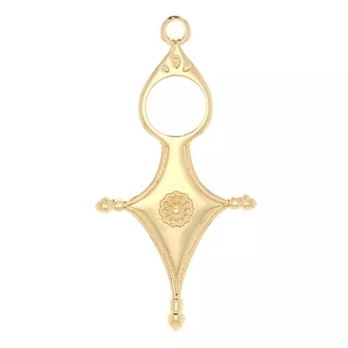 33x17mm Ethnic Tuareg style pendant - Fine Gold Plated x1