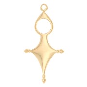 33x17mm Ethnic Tuareg style pendant - Fine Gold Plated x1