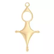 33x17mm Ethnic Tuareg style pendant - Fine Gold Plated x1