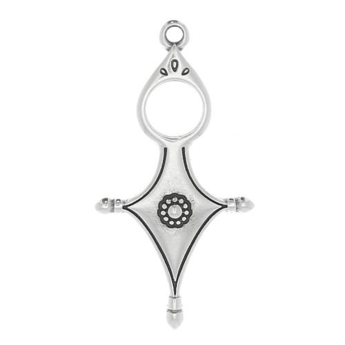 33x17mm Ethnic Tuareg style pendant - Fine Antique silver plating x1