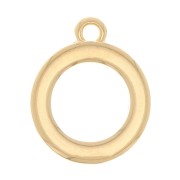 17x14mm Round hollow pendant - Fine Gold Plated x1|raw }}