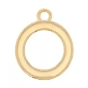 17x14mm Round hollow pendant - Fine Gold Plated x1