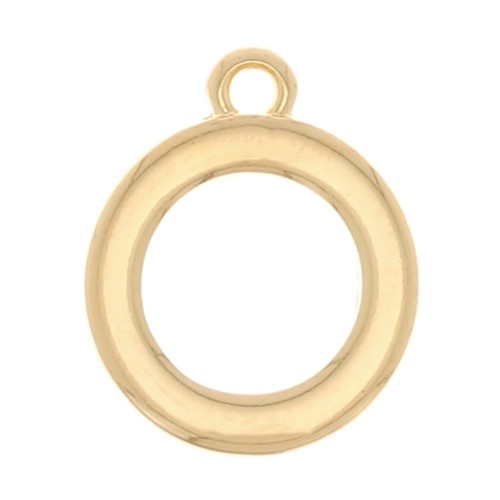 17x14mm Round hollow pendant - Fine Gold Plated x1