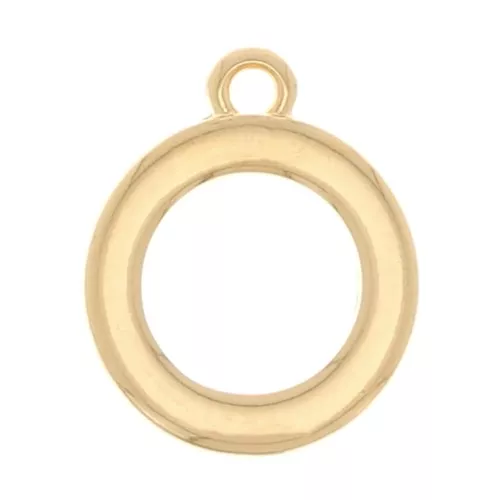 17x14mm Round hollow pendant - Fine Gold Plated x1