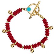 12x6.5mm Ball Charm - Fine Gold plated x1