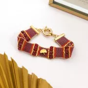 9x8mm Ginkgo slider bead for 5 mm laces - Fine Gold Plated x1