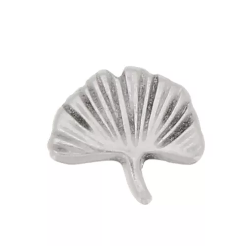 9x8mm Ginkgo slider bead for 5 mm laces - Fine Antique silver plating x1
