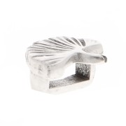 9x8mm Ginkgo slider bead for 5 mm laces - Fine Antique silver plating x1