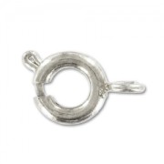 Springing clasp 6mm Rhodium tone x144