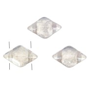 8x5mm 2-holes Gemduo Czech Glass beads - Crystal Gleam White Glaze x10g