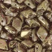 8x5mm 2-holes Gemduo Czech Glass beads - Crystal Gleam Spread Glaze x10g