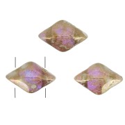 8x5mm 2-holes Gemduo Czech Glass beads - Crystal Gleam Spread Glaze x10g