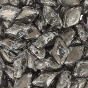 8x5mm 2-holes Gemduo Czech Glass beads - Crystal Gleam Copper Glaze x10g