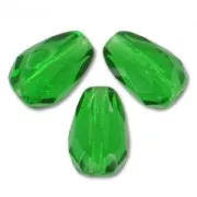 Fire Polished faceted pear-shaped beads 10x7mm Green x20