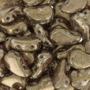 9x5.5mm 2-hole Czech Glass Paisley Duo beads - Crystal Gleam Spr Glaze x10g|raw }}