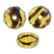 Fire Polished Donut-shaped beads 9x6mm Tortoise  x25