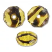 Fire Polished Donut-shaped beads 9x6mm Tortoise  x25