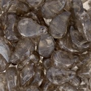 9x5.5mm 2-hole Czech Glass Paisley Duo beads - Crystal Gleam Whi Glaze x10g|raw }}