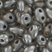 Twin beads 2.5x5mm Dark Grey Pearl x20g|raw }}