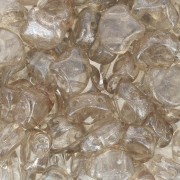 7.5x7.5mm 2-hole Ginko Duo Czech Glass Beads - Crystal Gleam Orange Glaze x10g|raw }}