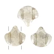 7.5x7.5mm 2-hole Ginko Duo Czech Glass Beads - Crystal Gleam Orange Glaze x10g