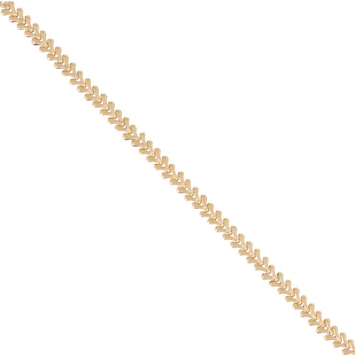 6mm stainless steel 304 Fancy herringbone chain - Gold Tone x50cm