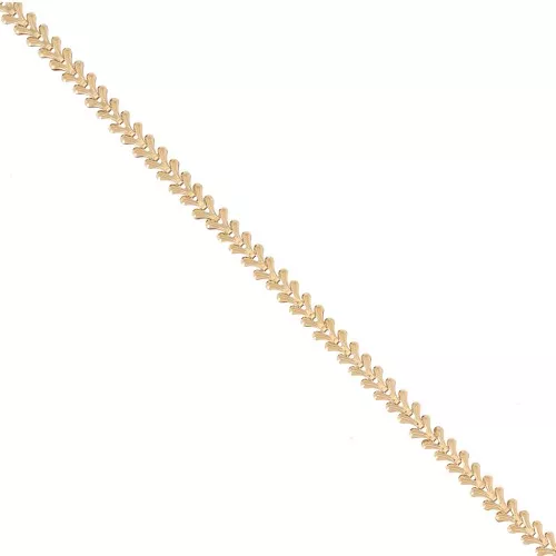 6mm stainless steel 304 Fancy herringbone chain - Gold Tone x50cm