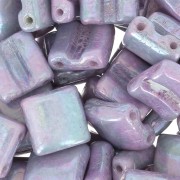 8x8mm 2-hole Fixer Glass Beads - Opaque White Nebula x10g|raw }}