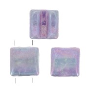 8x8mm 2-hole Fixer Glass Beads - Opaque White Nebula x10g