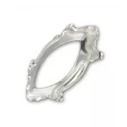 925 Sterling Silver Navette cabochon setting 15x7mm x1