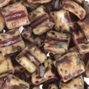 8x8mm 2-hole Fixer Glass Beads - Opaque White Dark Travertin x10g|raw }}