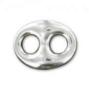 925 Sterling Silver Coffee grain spacer 15x12mm x1