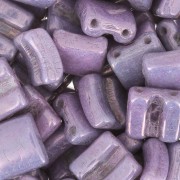 8x8mm 2-hole Fixer Glass Beads - Opaque Luster Amethyst x10g