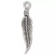 Sterling silver charm Feather 28mm x1