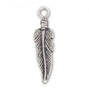 Sterling silver charm Feather 22mm x1