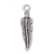 Sterling silver charm Feather 22mm x1
