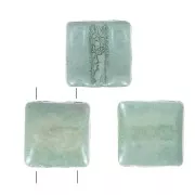8x8mm 2-hole Fixer Glass Beads - Opaque Green Ceramic Look x10g