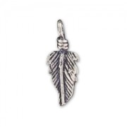 Sterling silver charm Feather 15mm x1