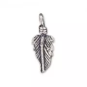 Sterling silver charm Feather 15mm x1