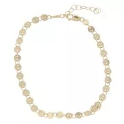 Gold filled Fancy bracelet with 4mm discs x16.5cm