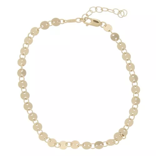 Gold filled Fancy bracelet with 4mm discs x16.5cm